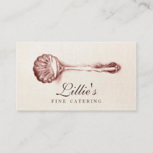 Elegant Catering Personal Chef Vintage Spoon Visitkort