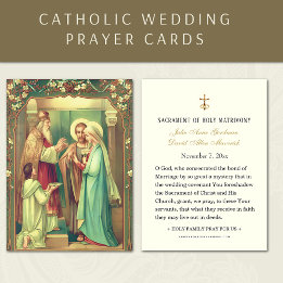 Elegant Catholik Mary & Joseph Bröllop Heliga Card Visitkort