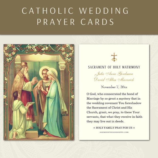 Elegant Catholik Mary & Joseph Bröllop Heliga Card Visitkort (Skapare uppladdad)
