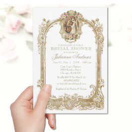 Elegant Catholik Möhippa Guld Blommigt Invita Inbjudningar