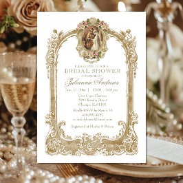 Elegant Catholik Möhippa Guld Blommigt Invita Inbjudningar