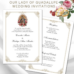 Elegant Catholik Virgin Guadalupe Bröllop Inbjudningar