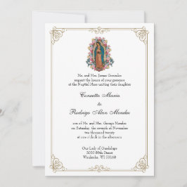 Elegant Catholik Virgin Guadalupe Bröllop Inbjudningar