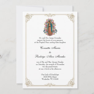 Elegant Catholik Virgin Guadalupe Bröllop Inbjudningar
