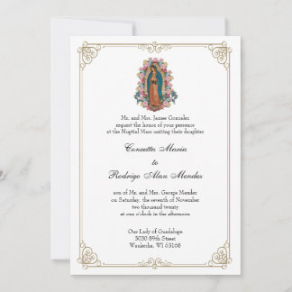Elegant Catholik Virgin Guadalupe Bröllop Inbjudningar