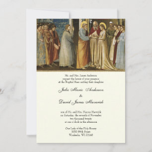 Elegant Catholique Ivory Wedement Combo Inv. Inbjudningar