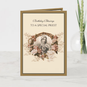 Elegant Catholisk präst Guld Virgin Mary Kort