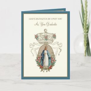 Elegant Catholiskt Studenten Virgin Mary Ro Card Kort