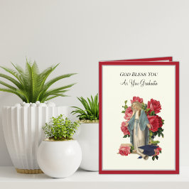 Elegant Catholiskt Studenten Virgin Mary Ro Card Kort