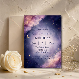Elegant Celestial 30-års födelsedagsinbjudan Inbjudningar