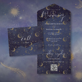 Elegant Celestial Andlig QR-kod Bröllop