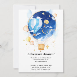 Elegant Celestial Balloon Baby Shower Inbjudningar