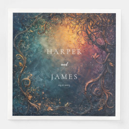 Elegant Celestial Bröllop Napkins Pappersservett