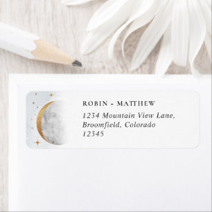 Elegant Celestial Bröllop Return Address Label Returadress Etikett
