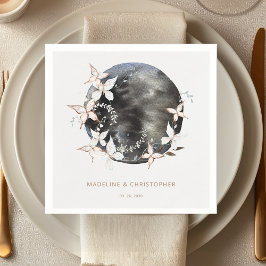 Elegant Celestial Butterfly Spara datumet Bröllop Pappersservett