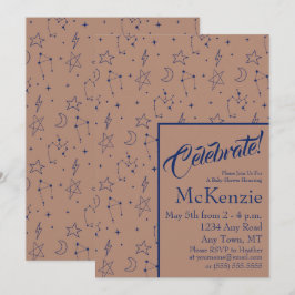 Elegant Celestial Constellations Baby Shower Inbjudningar