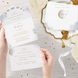 Elegant Celestial Guld Måne och Stars Bröllop