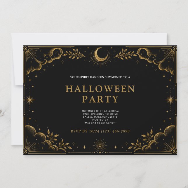 Elegant Celestial Halloweenfest  Inbjudningar (Framsida)