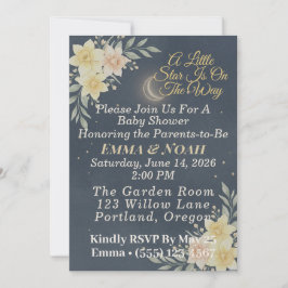 Elegant Celestial Moon Baby Shower Invitation Inbjudningar