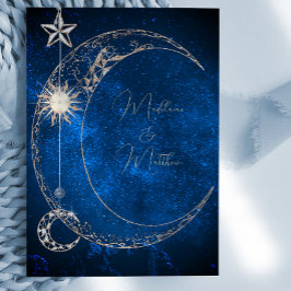 Elegant Celestial Stars Galaxy Evening Bröllop Inbjudningar