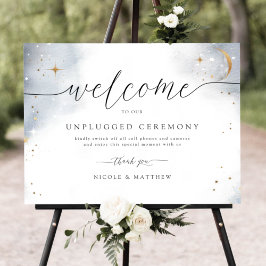 Elegant Celestial Theme Unplugged Ceremony-tecken Poster