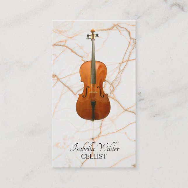 Elegant cellist musiker visitkort (Framsida)