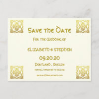 Elegant Celtic Bröllop Ivory Faux Guld Celtic Knot