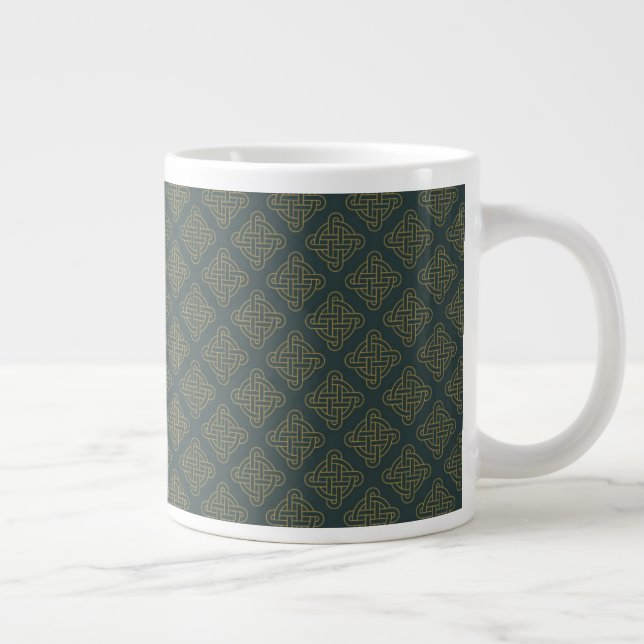 Elegant Celtic Knot Mönster Jumbo Mugg (Höger)