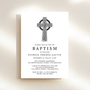 Elegant Celtic Kor Baptism Inbjudningar