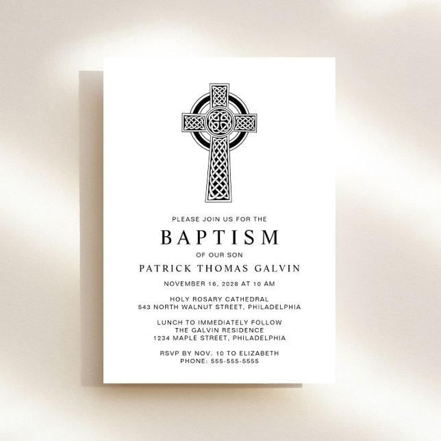 Elegant Celtic Kor Baptism Inbjudningar (Skapare uppladdad)