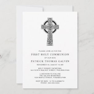 Elegant Celtic Kor First Heliga Communion Inbjudningar