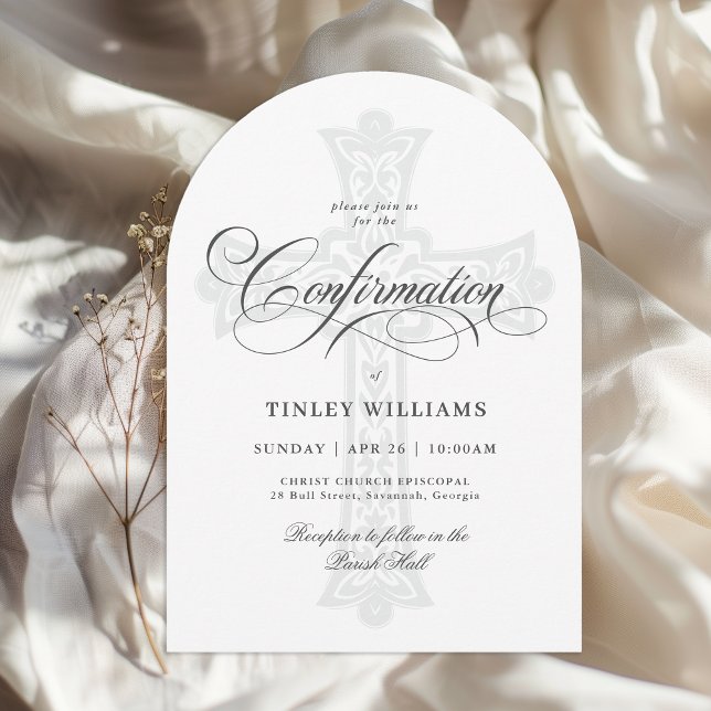 Elegant Celtic Kor Religiösa Bekräftelse Inbjudningar (Available in both printed and instant download digital formats.)