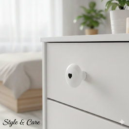 Elegant Ceramic Knob Featuring Minimalist Heart Ar Knopp