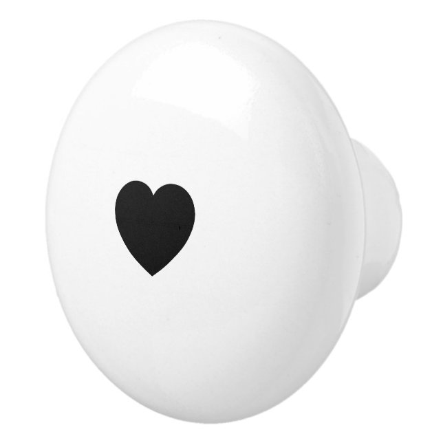 Elegant Ceramic Knob Featuring Minimalist Heart Ar Knopp (Höger)