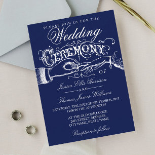 Elegant Ceremony-inbjudningar till marinen Navy & Inbjudningar