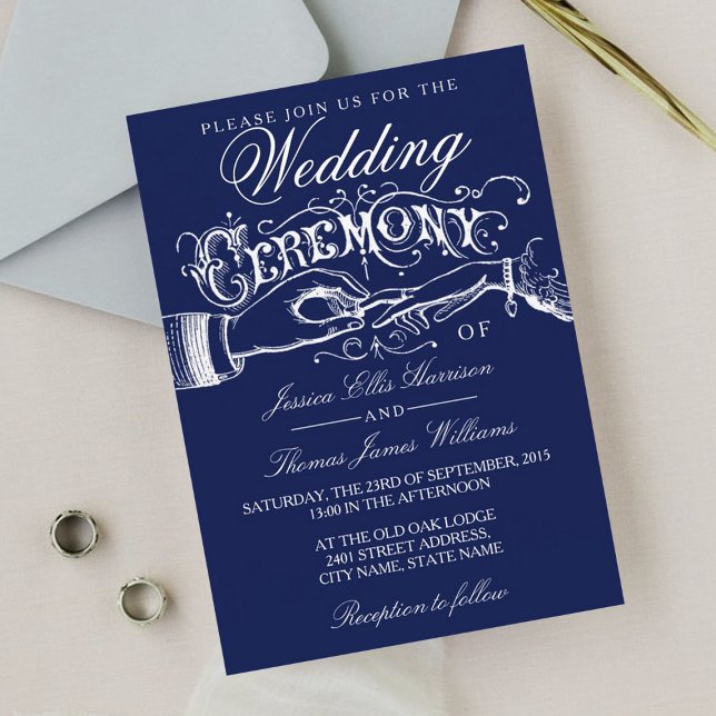 Elegant Ceremony-inbjudningar till marinen Navy &  Inbjudningar (Skapare uppladdad)