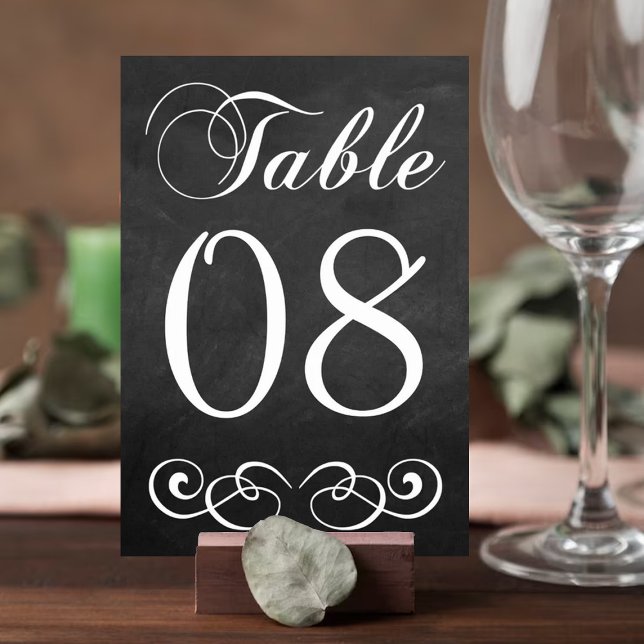 Elegant Chalkboard Bröllop Bordsnummer (Skapare uppladdad)