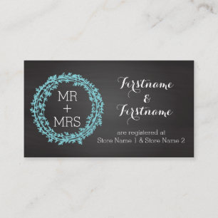 Elegant Chalkboard Bröllop Registry & Website Card Tilläggskort