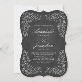 Elegant Chalkboard Filigree Wedding-inbjudan Inbjudningar