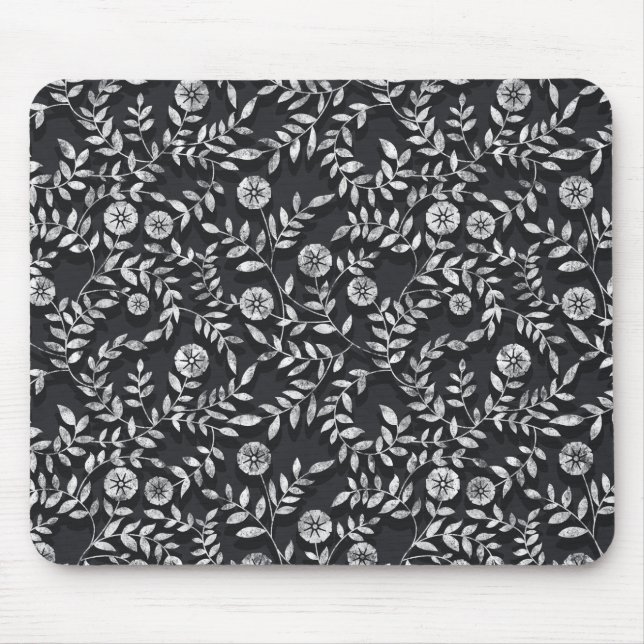 Elegant Chalkboard Floral Pattern Musmatta (Framsidan)