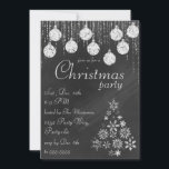 Elegant Chalkboard-julinbjudan Inbjudningar<br><div class="desc">Den här inbjudan har en klassisk utslitskartong med dubbla ljus,  prydnadsföremål och en snöflinga Julgran.</div>