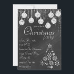 Elegant Chalkboard-julinbjudan Inbjudningar<br><div class="desc">Den här inbjudan har en klassisk utslitskartong med dubbla ljus,  prydnadsföremål och en snöflinga Julgran.</div>