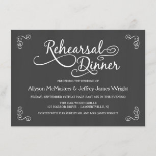 Elegant Chalkboard Rehearsal Dinner Inbjudningar