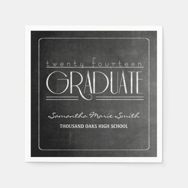 Elegant Chalkboard Studenten Napkins Pappersservett (Framsidan)