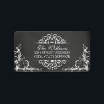 Elegant Chalkboard Swirl-juladressetikett Adressetikett<br><div class="desc">Elegant Chalkboard Swirl-juladressetikett</div>