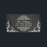 Elegant Chalkboard Swirl-juladressetikett Adressetikett<br><div class="desc">Elegant Chalkboard Swirl-juladressetikett</div>