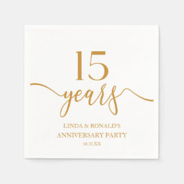 Elegant Champagne 15:e Bröllop-årsdagen Pappersservett
