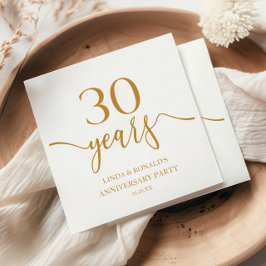 Elegant Champagne 30:e Bröllop-årsdagen Pappersservett
