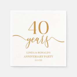 Elegant Champagne 40:e Bröllop-årsdagen Pappersservett