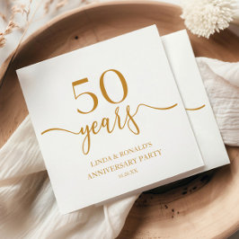 Elegant Champagne 50:e Bröllop-årsdagen Pappersservett